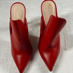 Aldo Bold Red Pointed Mules